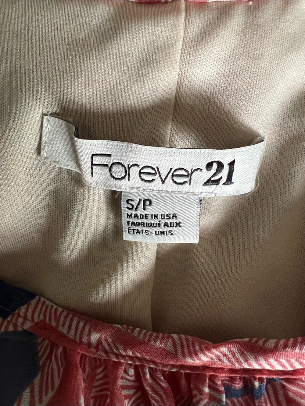 Forever 21 S/P Women’s Pink & Navy Geometric Print Sheer Spaghetti Strap Dress